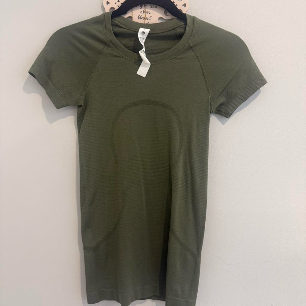 Lululemon Athletica Olive Green Short Sleeve Top